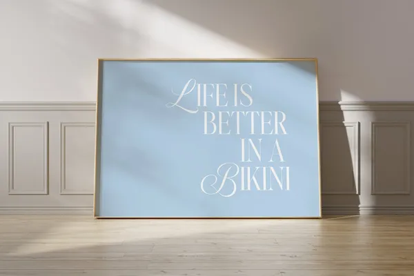 Bikini Print Coastal Beach House Art Print