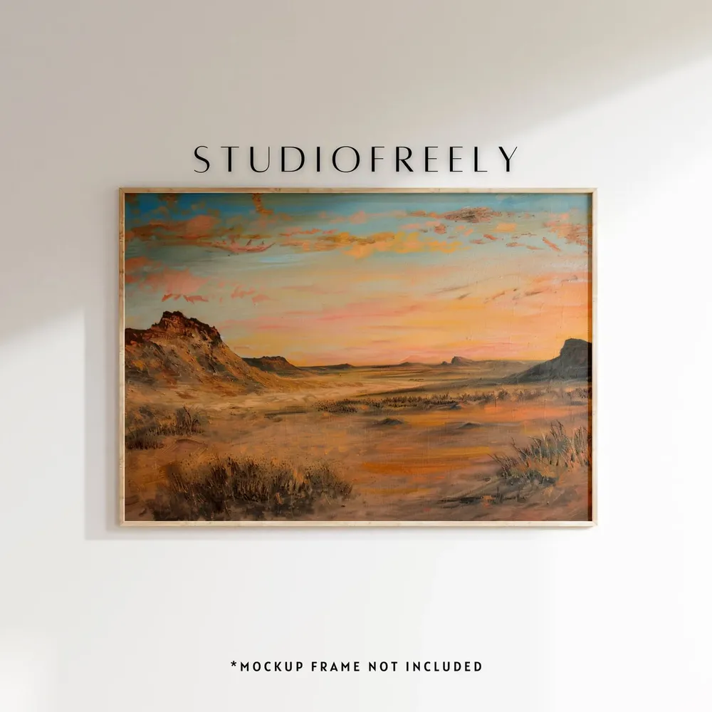 West Texas Desert Sunset Travel Poster