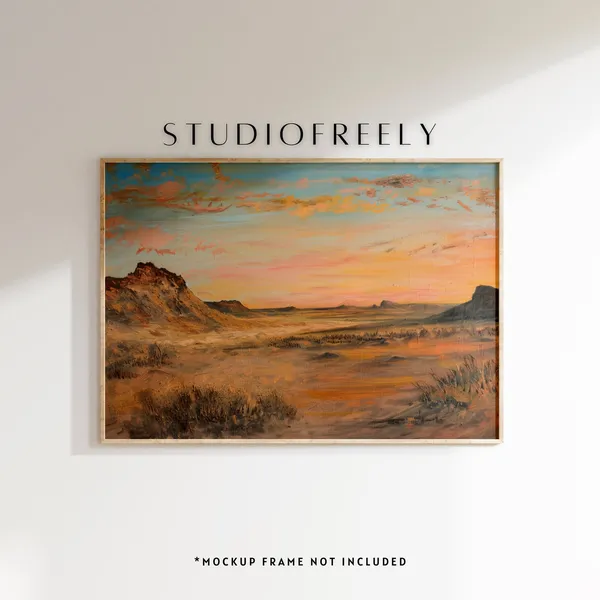 West Texas Desert Sunset Travel Poster