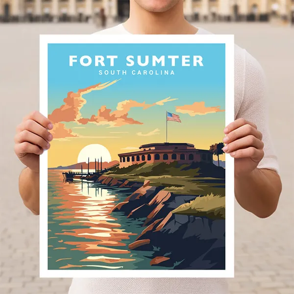 Fort Sumter South Carolina Travel Poster Print