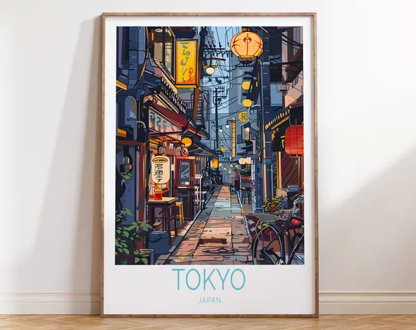 Tokyo Japan Travel Poster, Japanese City Wall Art