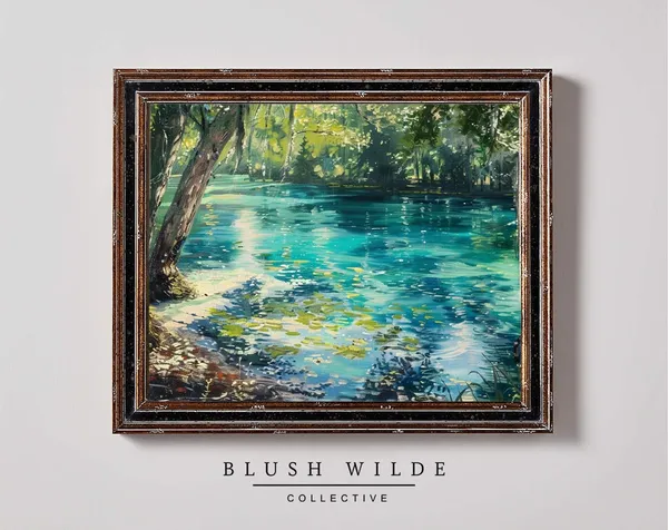 Florida Springs Landscape Oil Painting Art Print