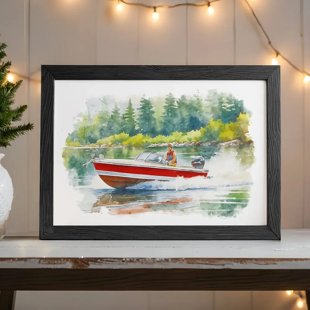 Custom Boat Portrait Watercolor Art Print - Image 2
