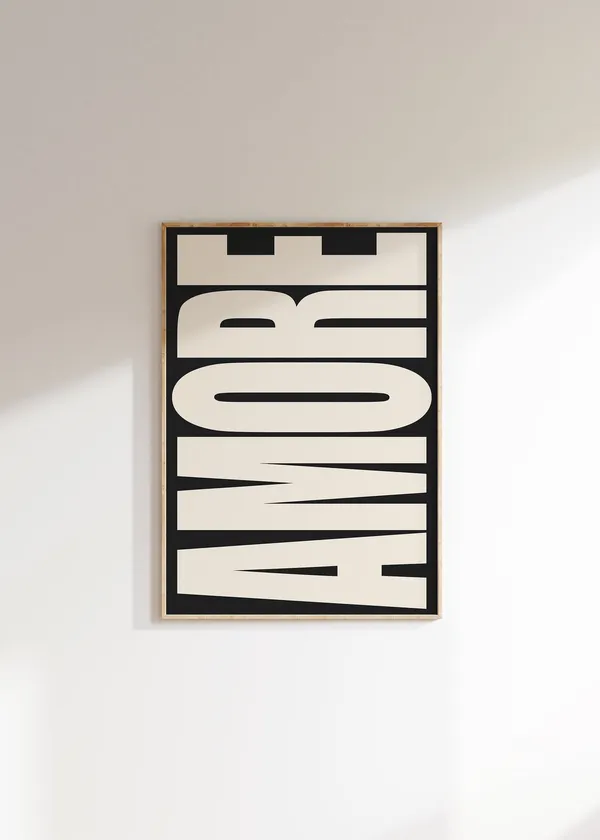 Amore Retro Italian Typography Love Art Print