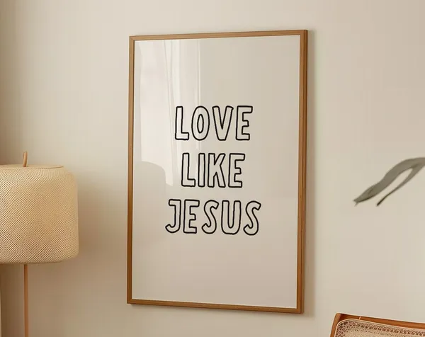 Love Like Jesus Minimalist Christian Quote Art Print