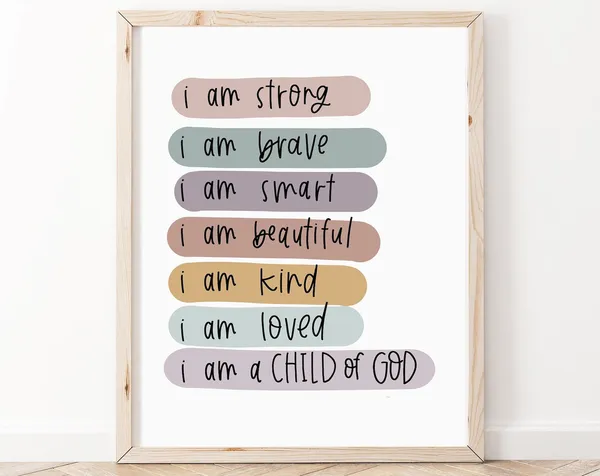 Child of God Affirmation Christian Wall Art Print