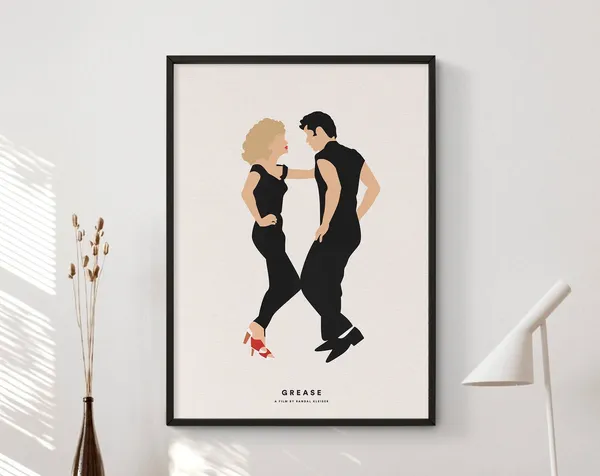 Grease Minimalist Movie Poster Art Print