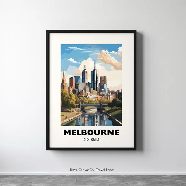 Melbourne Travel Poster, Australia City Art Print