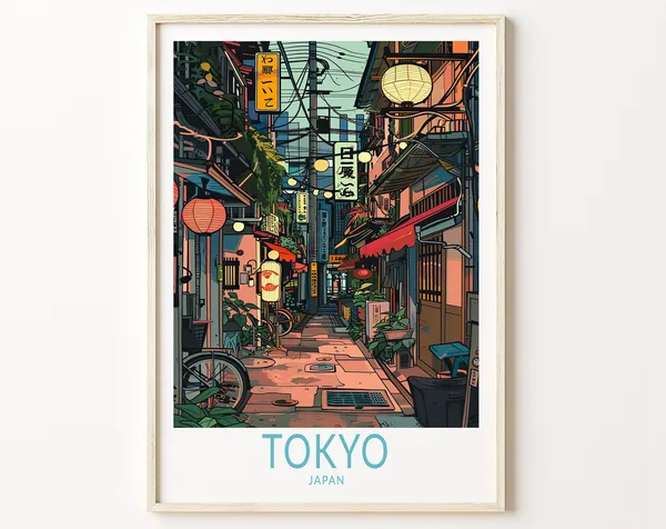 Tokyo Japan Travel Poster, City Wall Art Print