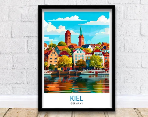 Kiel Germany Travel Poster, Europe Wall Decor