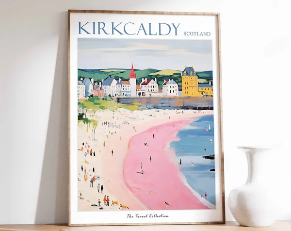 Kirkcaldy Travel Poster, Scotland Travel Print