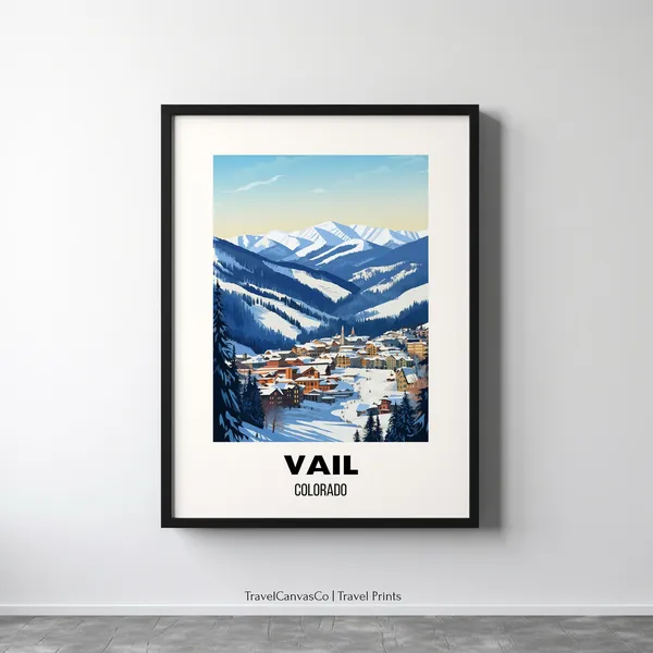 Vail Travel Poster, Colorado Mountain Landscape