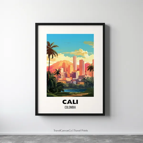 Cali Colombia Travel Poster, City Wall Art Print