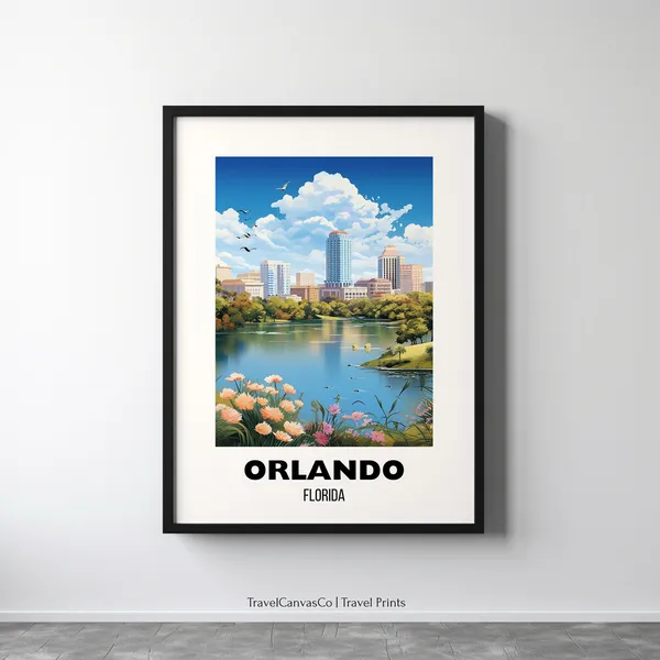 Orlando Travel Poster, Florida City Art Print