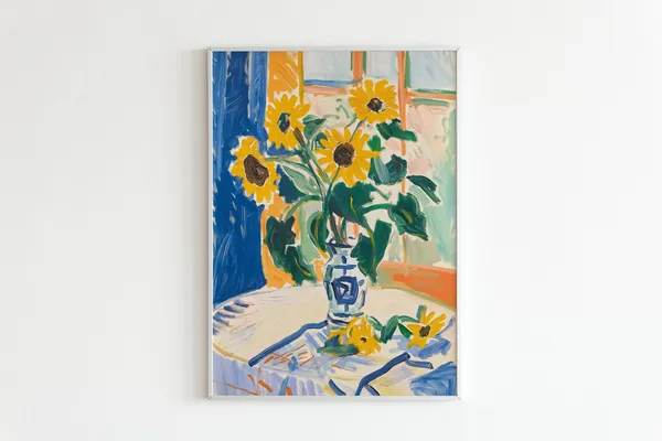 Matisse Sunflowers Poster, Vibrant Floral Art Print