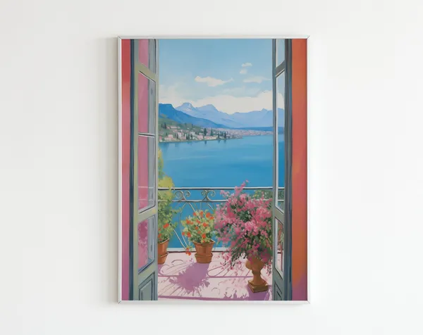 Matisse Open Window Lago Di Como Art Print