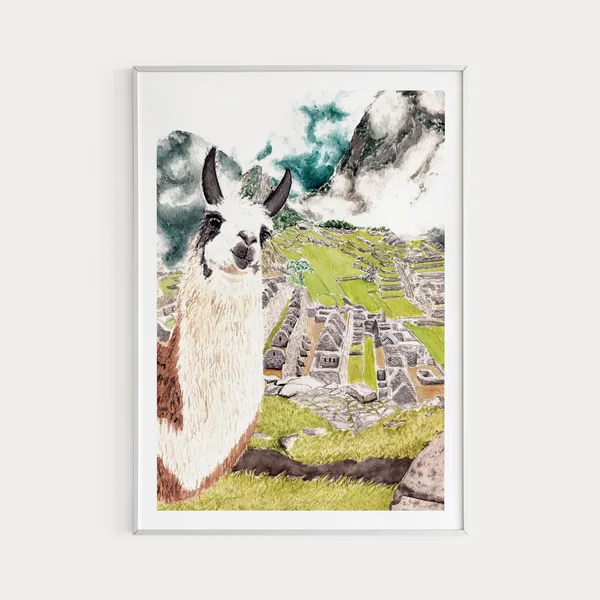 Machu Picchu Peru Landscape Travel Poster Art Print