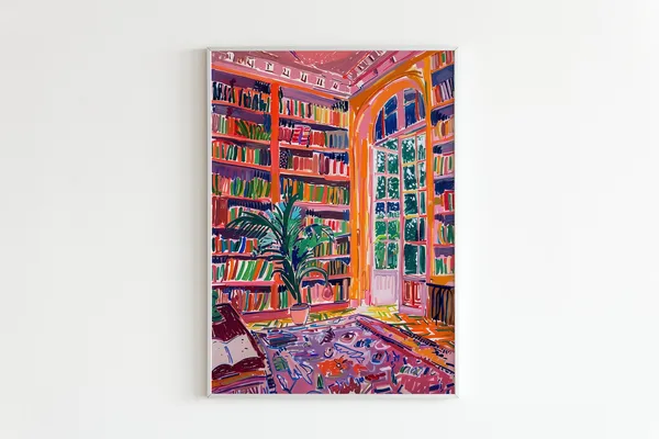Henri Matisse Library Poster, Modern Literary Art Print
