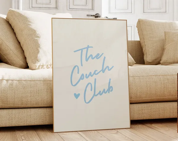 The Couch Club Blue Print, Trendy Living Room Decor
