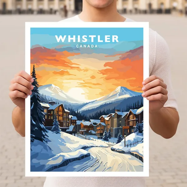 Whistler Canada Vintage Travel Poster Print