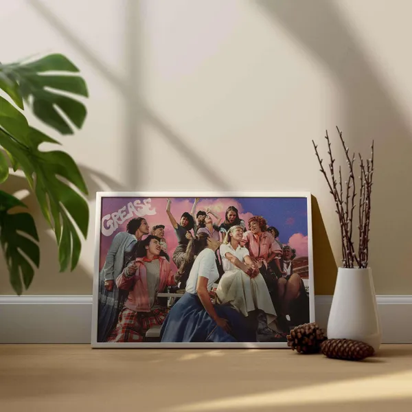 Grease Mid-Century Vintage Movie Art Print