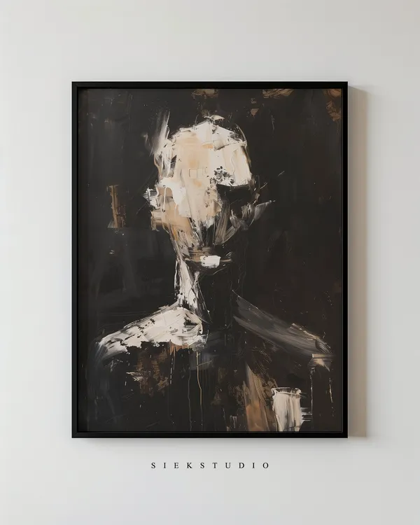 Modern Brush Stroke Abstract Portrait Art Print