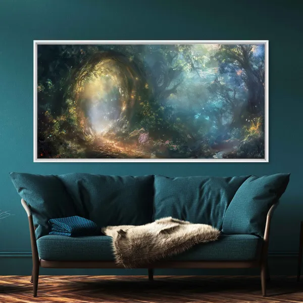 Mystical Portal in Magical Forest, Fantasy Art Print