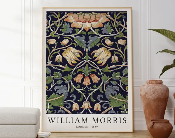 William Morris Lodden Art Print, Vintage Floral Pattern