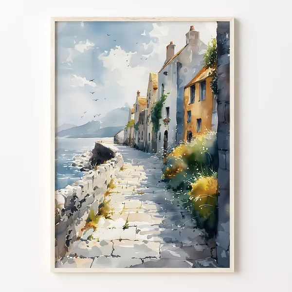 Galway Watercolor Art Print, Ireland City Poster
