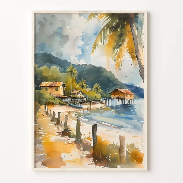 Philippines Watercolor Travel Poster, Home Decor