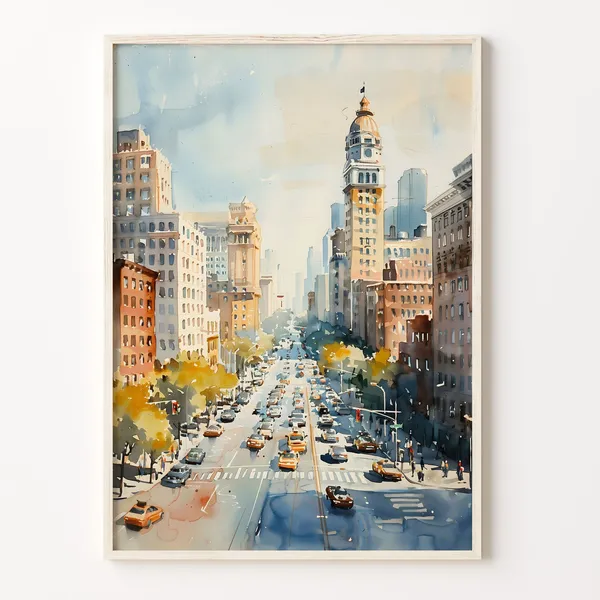 Seattle Watercolor Travel Poster, Custom Text