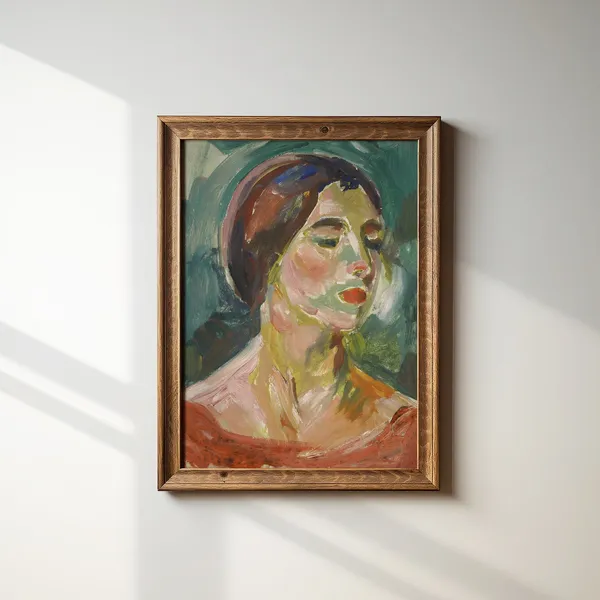 Abstract Woman Portrait, Vintage Designer Wall Art