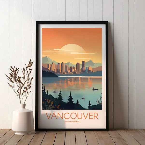 Vancouver Travel Poster, British Columbia Travel Poster