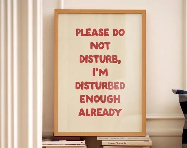 Please Do Not Disturb Funny Typography Poster Print