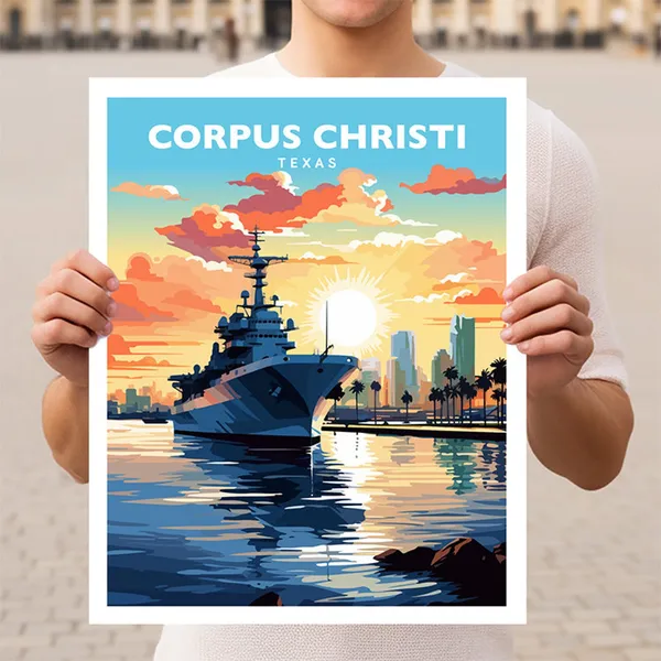 Corpus Christi Texas Travel Poster, Wall Art Print