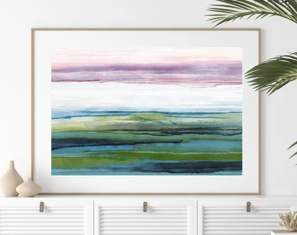Abstract Coastal Landscape Art Print, Minimalist