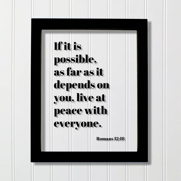 Romans 12:18 Bible Verse Poster, Peaceful Scripture