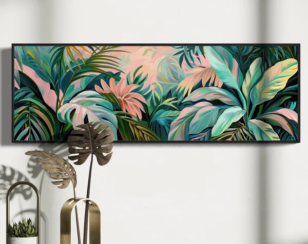 Tropical Leaf Panorama, Botanical Wall Art Print