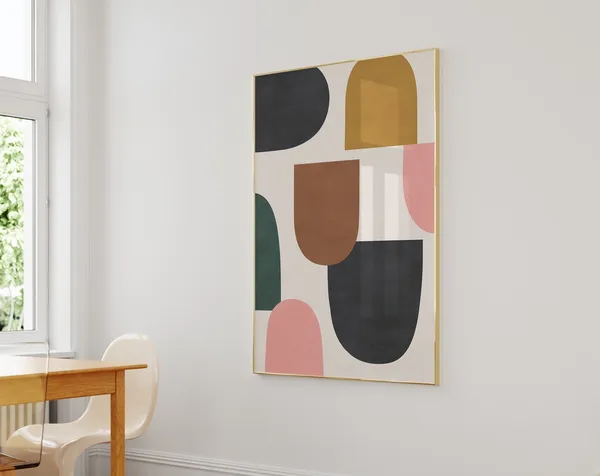 Minimalist Terracotta Pastel Pink Mid-Century Art Print