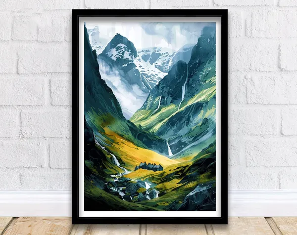 Glencoe Scotland Travel Poster, Scottish Wall Decor