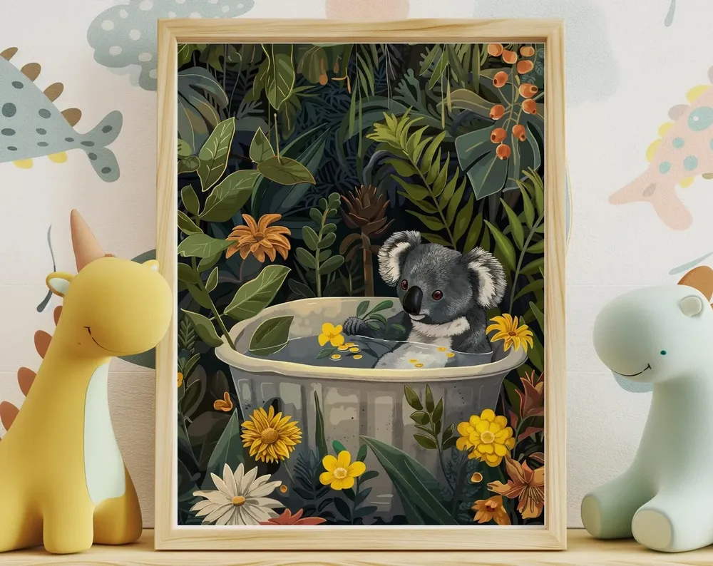 Koala Boho Jungle Kids Room Art Print