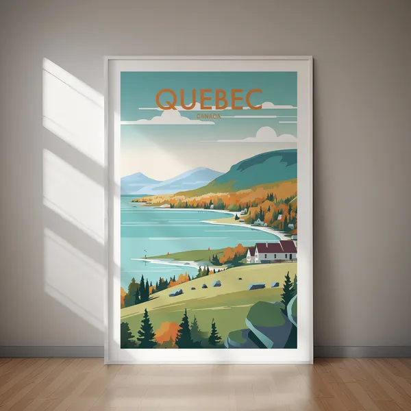 Quebec Travel Poster, Canada Wall Art Print