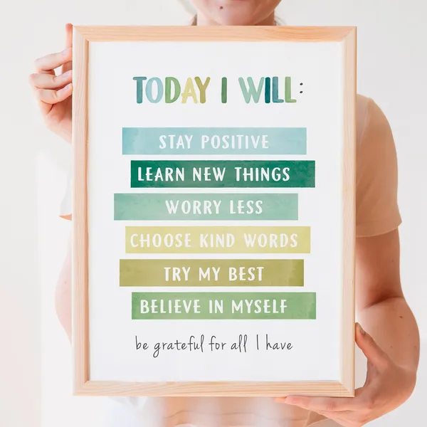 Today I Will Poster, Positive Affirmations Art Print
