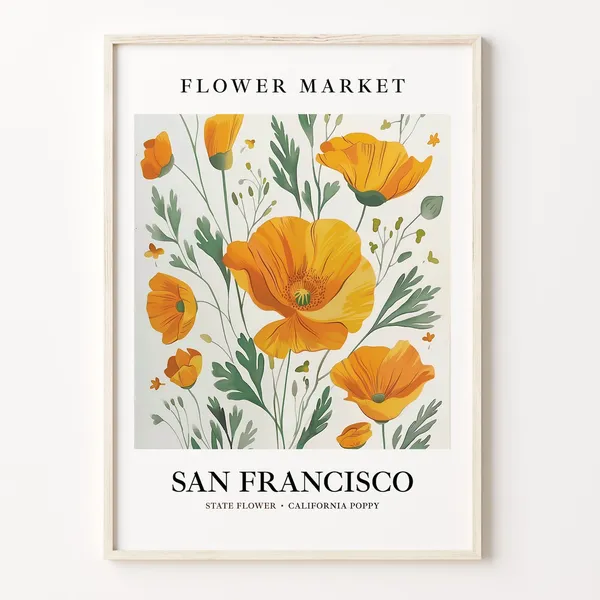 San Francisco California Poppy Poster Print