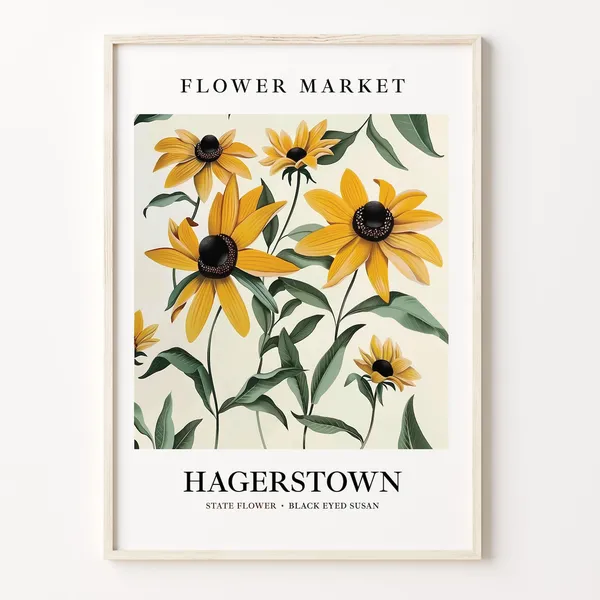 Hagerstown Maryland Flower Market Art Print