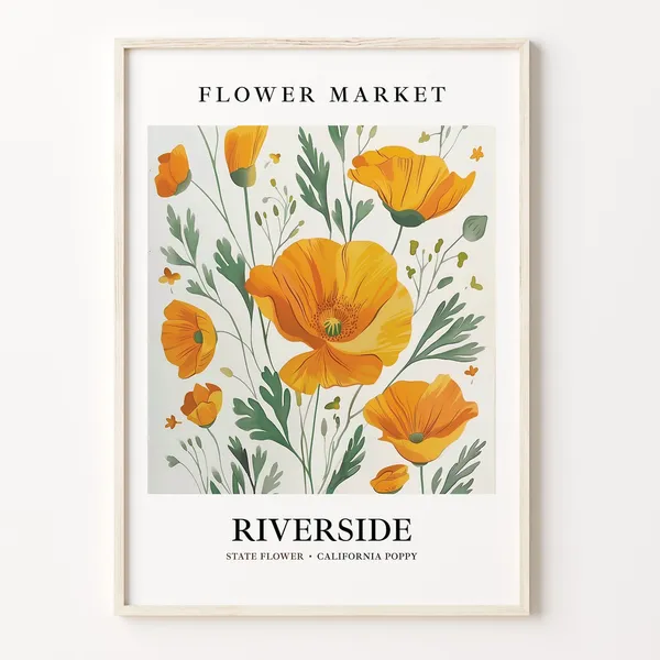 Riverside California Flower Market Art Print