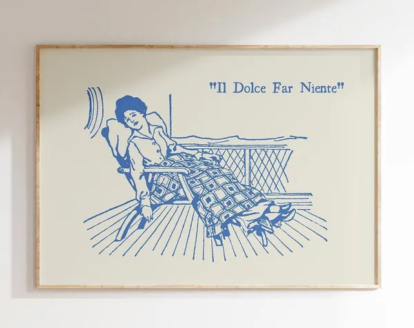Il Dolce Far Niente Vintage Italian Quote Art Print