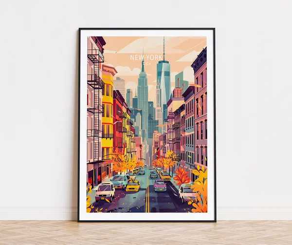 New York, USA Travel Poster Art Print