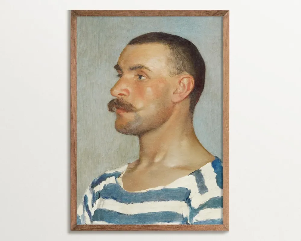 Vintage Portrait of a Handsome Man Poster Print