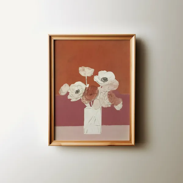Cottage Core Abstract Floral Oil Painting Art Print